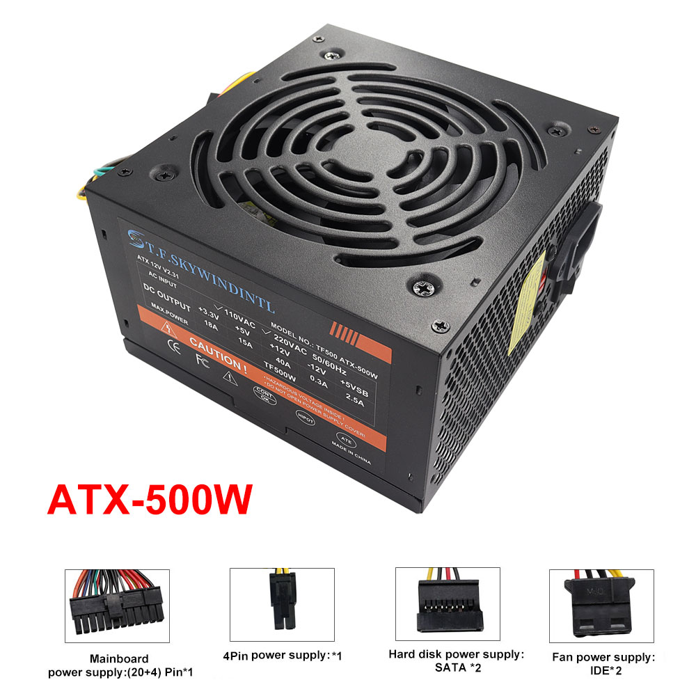 Günstiges 500W Schwarzes ATX D – Power Supply 650W Bewertung und Preis